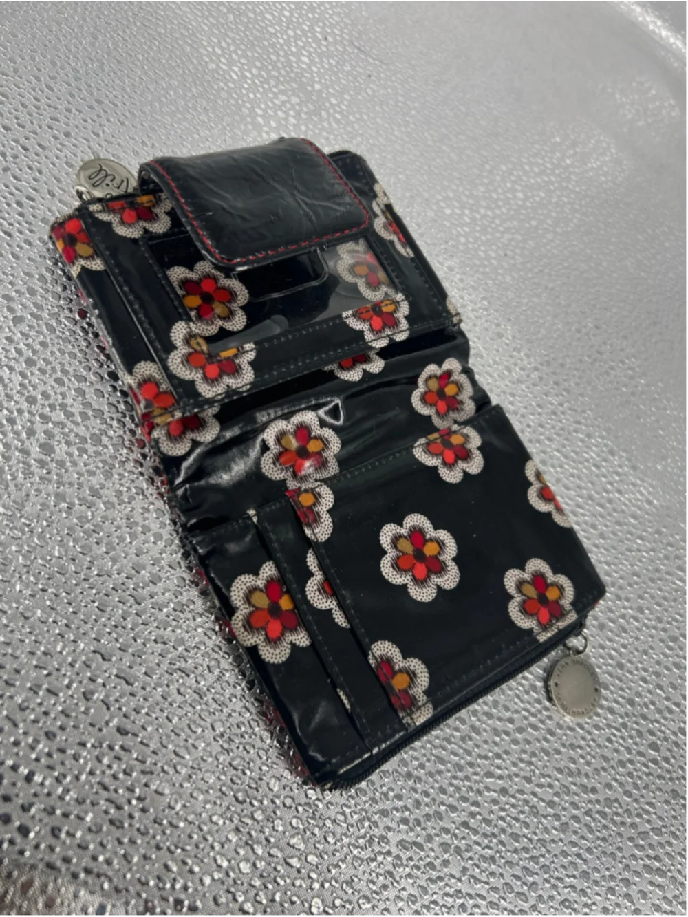 Women's Vera Bradley Plaid Floral Black Red Wallet One Size